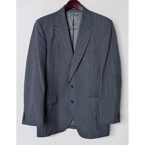 ZCMI The Performer Suit Jacket Mens 42L Grey Pinstripe 2 Button Blazer USA Made